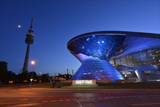 BMW World in evening light, Munich, Bavaria, Germany, Europe