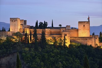 Alhambra castle on Sabikah Hill, one of the most important buildings in the Moorish style, Unesco