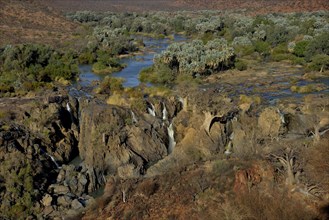 Epupa Falls, waterfalls of the Kunene River on the Namibian-Angolan border, Kunene Region, Namibia,