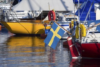 Sailing ships in the harbour of Bergkvara, Smaland, southern Sweden, Sweden, Europe