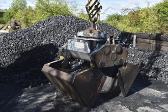 Hard coal for the steam locomotives of the Harz narrow-gauge railway, Saxony-Anhalt, Germany,