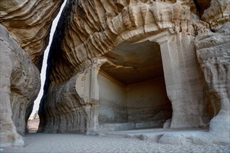 Diwan, rock-cut Nabataean cult site at Jabal Ithlib, Hegra or Mada'in Salih, AlUla region, Medina