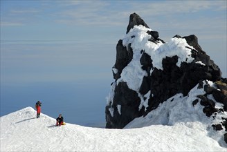 Summit, Snäfellsjökull glacier mountain, 1446 m, Snaefellsnes peninsula, Iceland, Europe