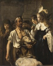 Salome receives the head of John the Baptist, painting by Rembrandt van Rijn (1606) (1669),