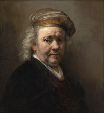 Selbstbildnis, Self-Portrait, Painting by Rembrandt van Rijn (1606) (1669), Historic, digitally