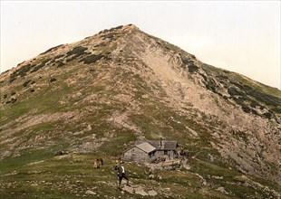 Unterkunftshaus Krottenkopf, the Weilheimer Hütte, Bavaria, Historic, digitally enhanced