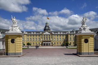 Karlsruhe Castle, front view, Karlsruhe, Baden-Württemberg, Germany, Europe