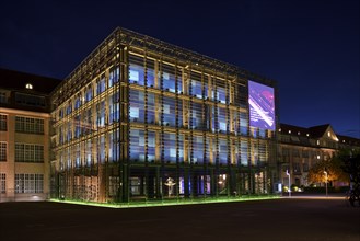 Centre for Art and Media (ZKM), blue hour, blue hour, Platz der Menschenrechte, Karlsruhe,