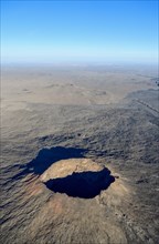 Harrat Khaybar volcanic landscape, aerial view, near Khaybar, Medina Province, Saudi Arabia,