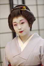 Geisha in traditional costume, portrait, Omori, Tokyo, Japan, Asia