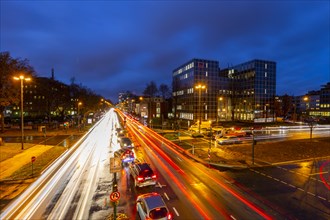 Bundesstrasse B224, Alfredstrasse, in Essen Rüttenscheid, evening rush hour traffic, this area