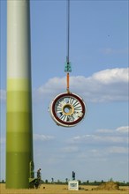 Assembly of a wind turbine in Saxony