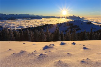 Pilatus, Pilatus massif, view from the Rigi, Switzerland, Europe