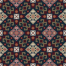 Traditional Georgian folk art embroidery vector pattern