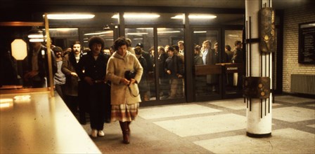 Dortmund. Employment office, morning crowd ca 1981-2