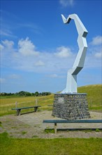 Dike monument De Schicht, near De Cocksdorp, Texel Island, North Sea, North Holland, Netherlands