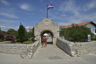 Historic city gate, Nin, Zadar County, Croatia, Europe