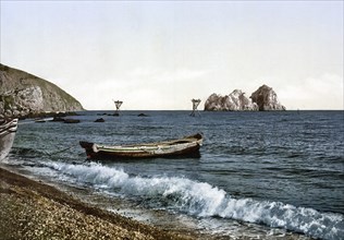 From the Gursuff, Gurzuf, Coast, Yalta, Crimea, Russia, Ukraine, c. 1890, Historical, digitally