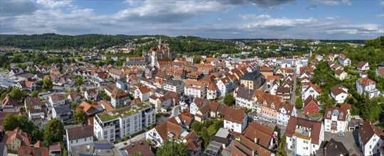 City view with Sigmaringen Castle, Hohenzollern Castle, former princely residence and