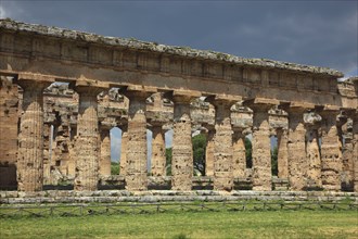 The Basilica, Temple of Hera, in Paestum, Campania, Italy, Europe