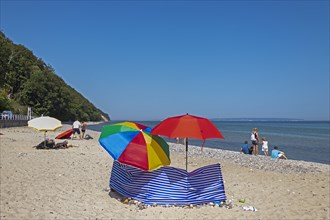 Sunshades, windbreak, beach, Sellin, Rügen Island, Mecklenburg-Western Pomerania, Germany, Europe