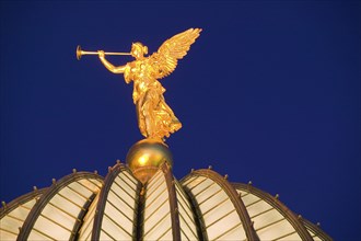 Dresden Old Town, Fama or Pheme on the dome of the building of the new Saxon Art Association