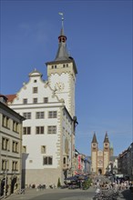 Town Hall with Count's Corner built 14th century and UNESCO St. Kilian's Cathedral, St. Kilian,