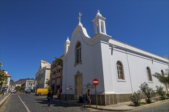 Bright church in San Vincente. Mindelo. Cabo Verde. Africa