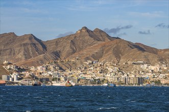 View over fisher port and city. San Vincente. Mindelo. Cabo Verde. Africa