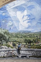 Mural about the French World War Two resistance fighter Jean Moulin at Saint-Andiol,