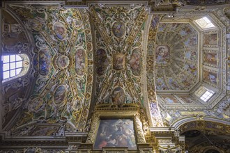 Ceiling vault of the Basilica of Santa Maria Maggiore, Bergamo, Province of Bergamo, Italy, Europe