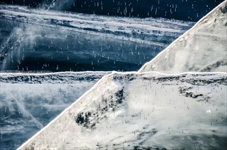 Ice crack, Lake Baikal, Pribaikalsky National Park, Irkutsk Province, Siberia, Russia, Europe