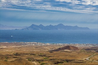 View over landscape with hills. San Antao. Cabo Verde. Africa