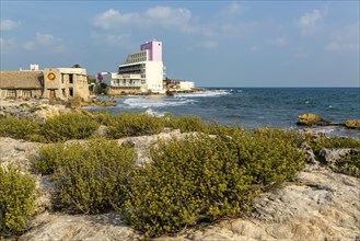 Coastal landscape view to Mia Reef Hotel, Isla Mujeres, Caribbean Coast, Cancun, Quintana Roo,