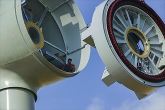 Assembly of a wind turbine in Saxony