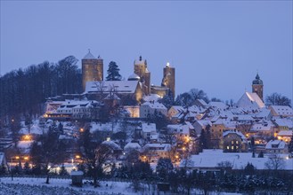 Stolpen Castle in the district of Saxon Switzerland, in winter