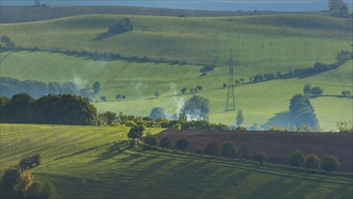 Autumnal field landscape near Possendorf in the Eastern Ore Mountains