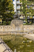 The Europe Fountain with the bronze figure group Europe on the Bull, made by the Dresden sculptor