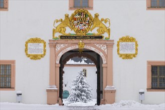 Augustusburg Hunting Lodge in the wintry Ore Mountains