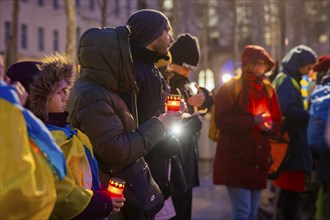 On the first anniversary of the Russian invasion of Ukraine, a large solidarity rally of Dresdeners