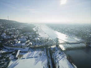 Elbe bridge Blaues Wunder between Blasewitz and Loschwitz