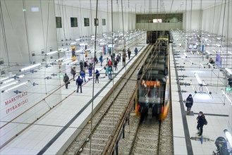 New underground, opens in December 2021, Marktplatz/Pyramide station, Karlsruhe, Baden-Württemberg,