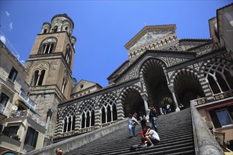 Cathedral Square and Cathedral Cattedrale di Sant' Andrea, Amalfi, Campania, Italy, Europe