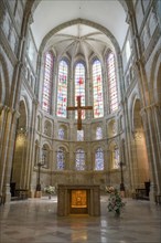 Nave of Saint-Lazare Cathedral, Autun, Département Saône-et-Loire, Region Bourgogne-Franche-Comté,