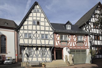 Half-timbered houses built 1673, Pfarrgasse, Bad Camberg, Taunus, Hesse, Germany, Europe