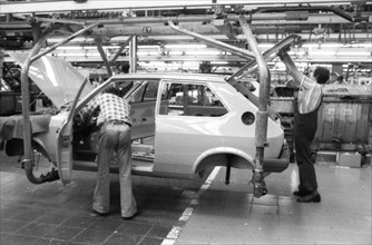 Production of the Golf at the VW plant on 10. 05. 1979 in Wolfsburg, Germany, Europe