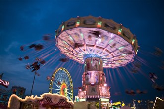 Carousel at the Plärrer, Europe, the traditional folk festival, in Augsburg, Swabia, Bavaria,