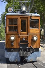 Ferrocarril de Sóller train at the station of Sóller, Majorca, Balearic Islands, Spain, Europe