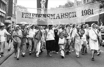 The 1981 Copenhagen to Paris Peace March reached the city of Muenster, Germany in July 1981