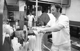 Jobs in a chocolate factory of the Coop Group 9.7.1974 in Dortmund, Germany, Europe